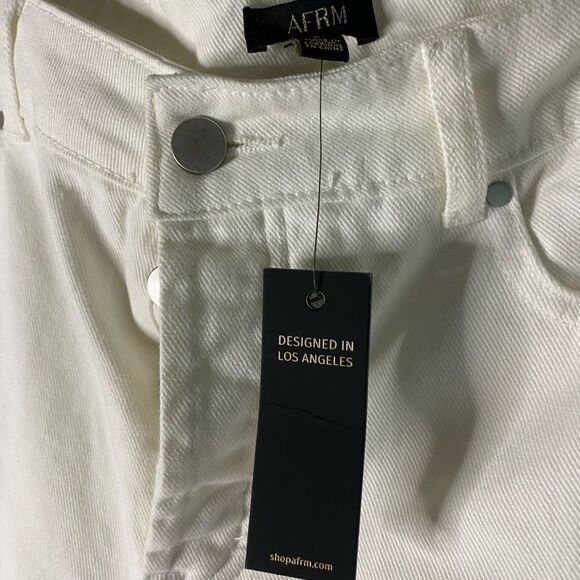 AFRM Luisa White Distressed High Rise Crop Skinny Jean - Picture 9 of 12